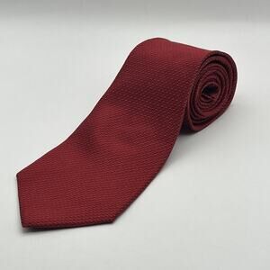 Palatina Red Men's Tie 100% Silk Made in The USA Extra Long Necktie